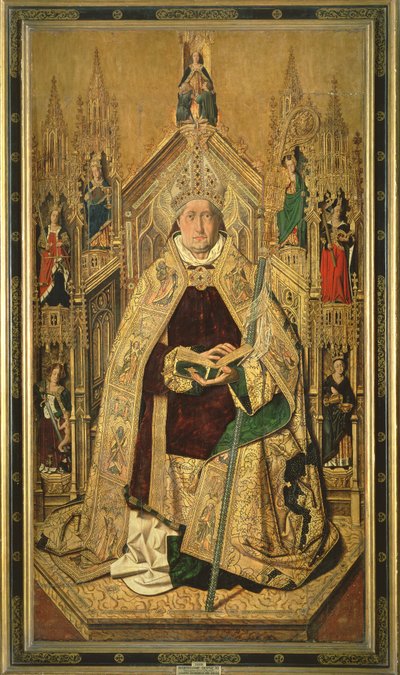 St. Dominic enthroned as Abbot of Silos, 1474 by Bartolomé Bermejo